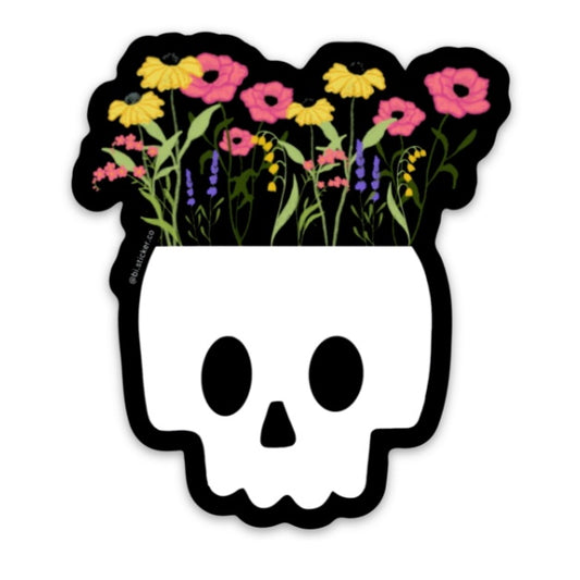 Flower skull sticker